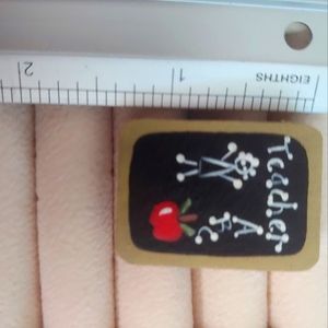 Vintage Wooden Teacher Brooch